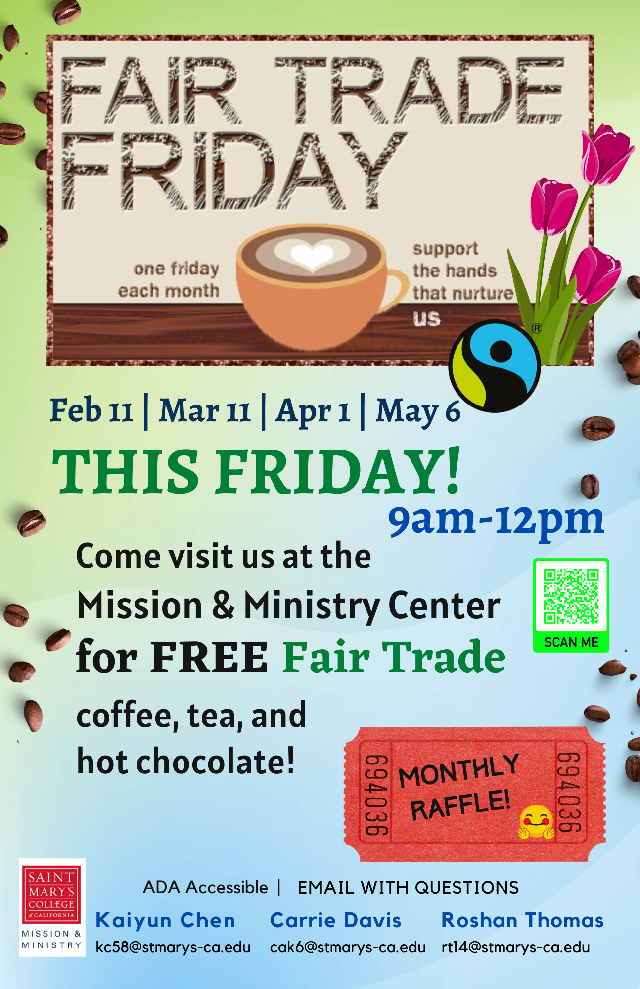 Fair Trade Friday flyer - Spring 2022